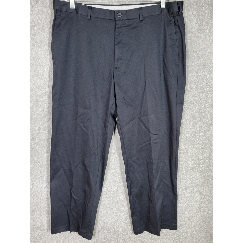 Haggar‎ Classic Fit Iron Free Premium Khaki Pants Mens Size 40x29 Black Stretch